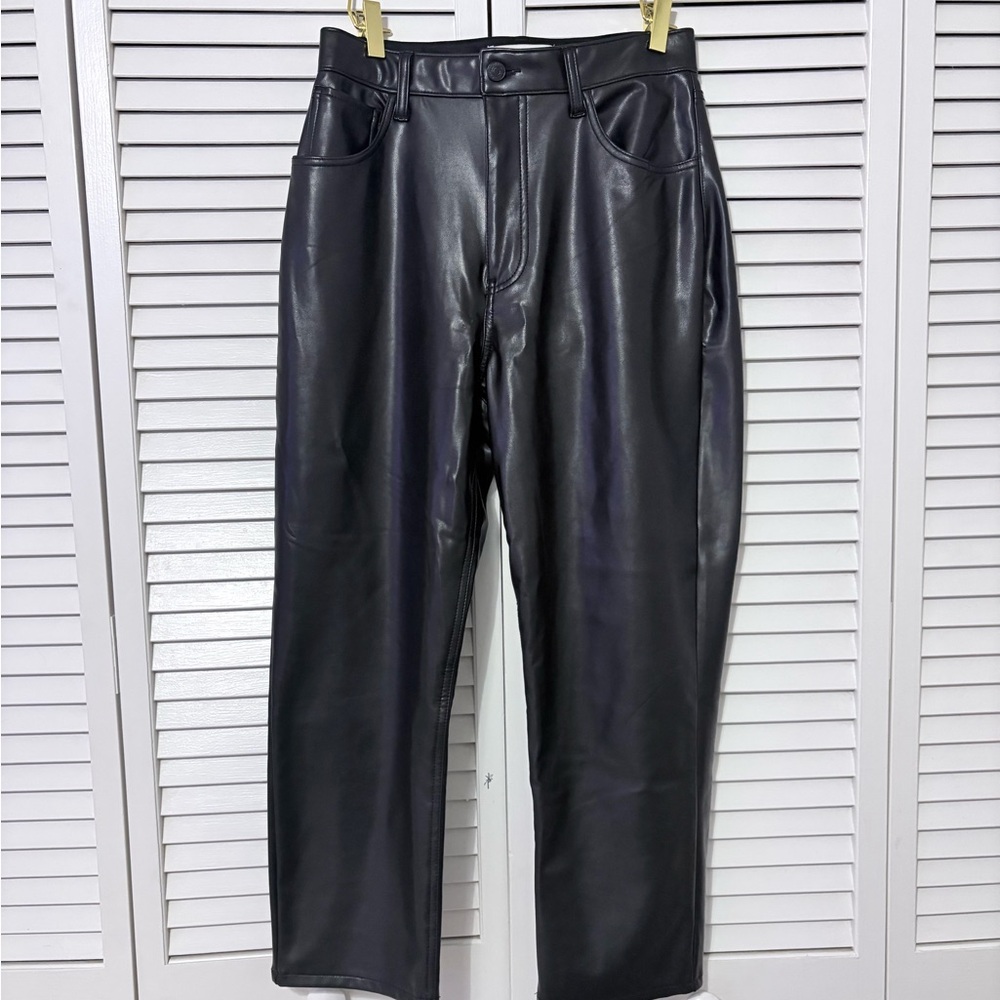 Abercrombie & Fitch Vegan Leather Pants - Black
